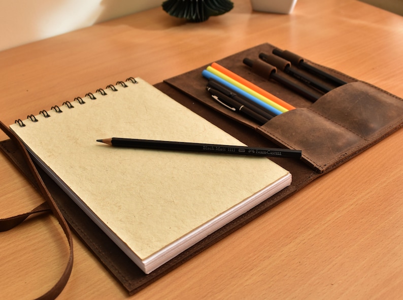 Leather A5 Sketchbook Cover Personalized Artist Gifts. Etsy