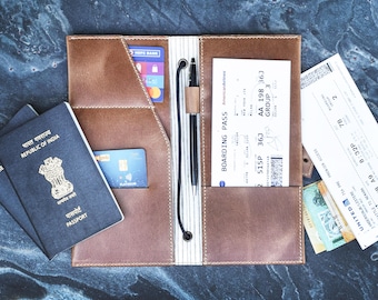 Custom  Leather Passport Cover,  Bi-fold Passport Holder, Personalized Passport Wallet, Travel Wallet, Secured Passport Bag