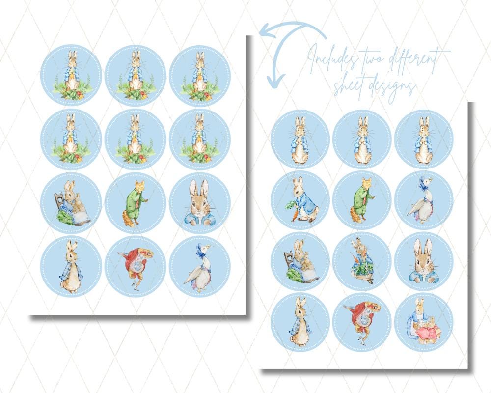 Whimsical Peter Rabbit Cupcake Toppers - Instant Download - Etsy