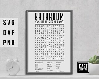 Bathroom Word Search Svg Etsy