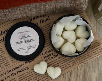 Highland Berry Breeze scented wax melts, 100g soy wax melts, scented wax tarts, Home Fragrance, scented soy wax melts handmade in Scotland