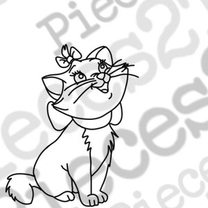 マリー、アリストキャット、子供、子猫、猫、お母さん、SVG、スクリプト文字、クリカット SVG、シルエット SVG、ビニールカット デジタル ファイル