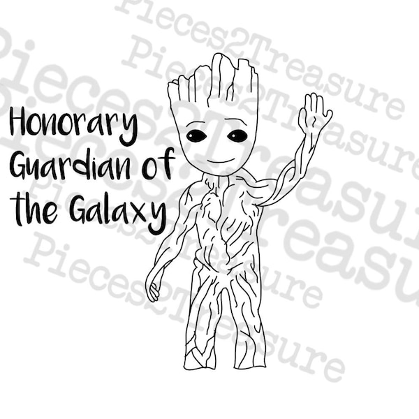 Groot, Honorary Guardian of the Galaxy, SVG, Script lettering, Cricut SVG, Silhouette SVG, Vinyl Cut digital file, galaxy, cosmic rewind