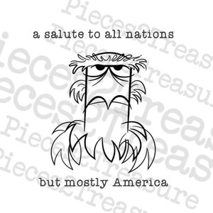 Sam l'Aquila, Un saluto, Americano, Disegno, Uccello, Militare, Muppet, SVG, Cartone Animato, Cricut SVG, Silhouette SVG, Vinile Tagliato file digitale