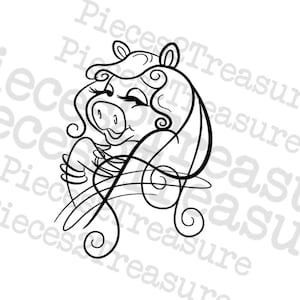 Miss Piggy, Fancy, Drawing, Muppet, SVG, Cartoon, Cricut SVG, Silhouette SVG, Vinyl Cut digital file