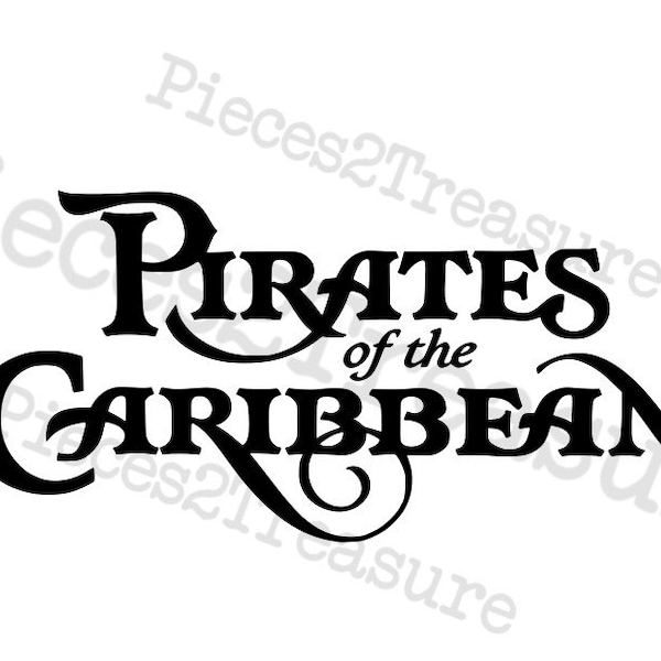 Pirates of the Caribbean, Pirate, SVG, Script lettering, Cricut SVG, Silhouette SVG, Vinyl Cut digital file