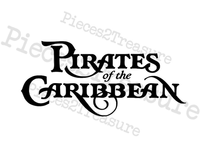 Pirates of the Caribbean, Pirate, SVG, Script lettering, Cricut SVG, Silhouette SVG, Vinyl Cut digital file image 1