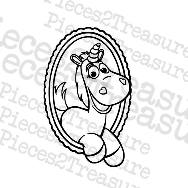 Toy Story Media Mania, Buttercup, Unicorn, Framed, Matching Shirt, T-shirt, SVG, Cricut SVG, Silhouette SVG, Vinyl Cut digital file