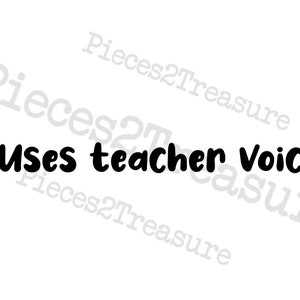 Utilizza Teacher Voice, Teacher Life, School, Education, Star, funny, SVG, Script lettering, Cricut SVG, Silhouette SVG, Vinyl Cut file digitale