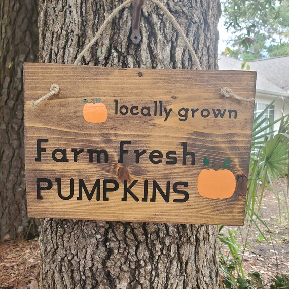 farm fresh pumpkin sign, fall decoration for home, farmhouse autumn decor, rustic decor