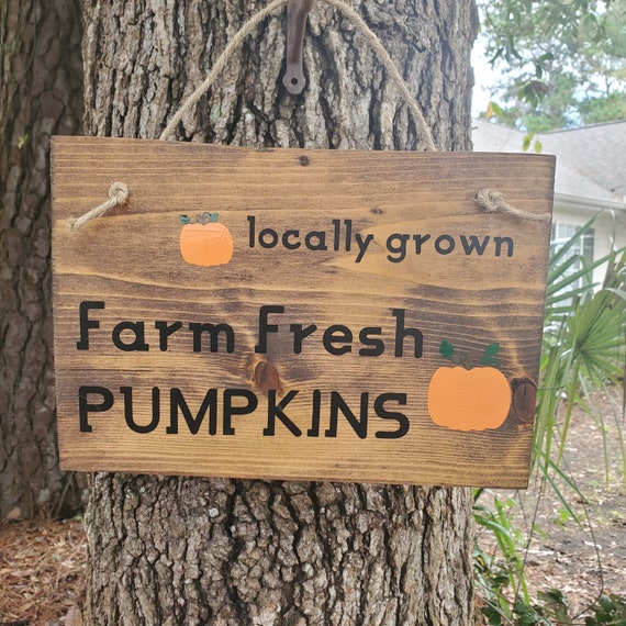 farm fresh pumpkin sign, fall decoration for home, farmhouse autumn decor, rustic decor