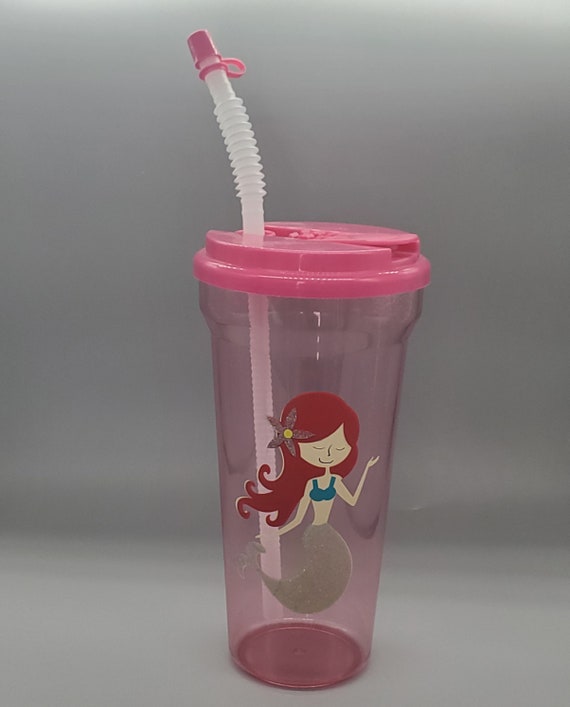 Mermaid water bottle,  water bottle with straw