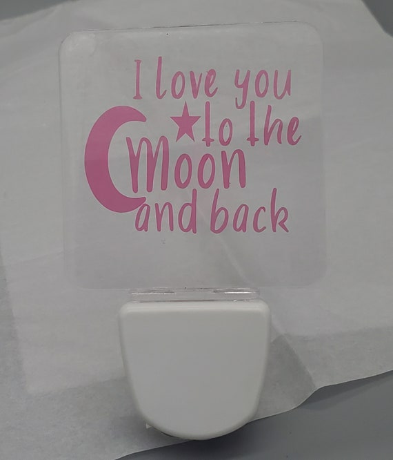 i love you to the moon and back night light, kids bedroom, nursery decor, nursery night light