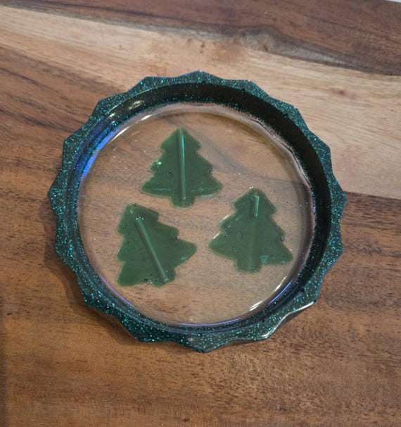 trinket, jewelry dish, Christmas trinket tray, resin trinket Christmas tree dish, ring dish, earring tray