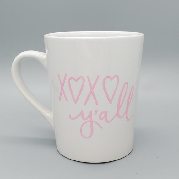 xoxo y'all, valentines day gift, valentines day gift for her, ceramic mug, xoxo mug, friend valentine gift, galentines day gift