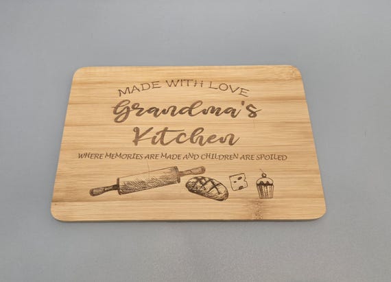 gift for grandma, bamboo cutting board, personalized cutting board, housewarming gift