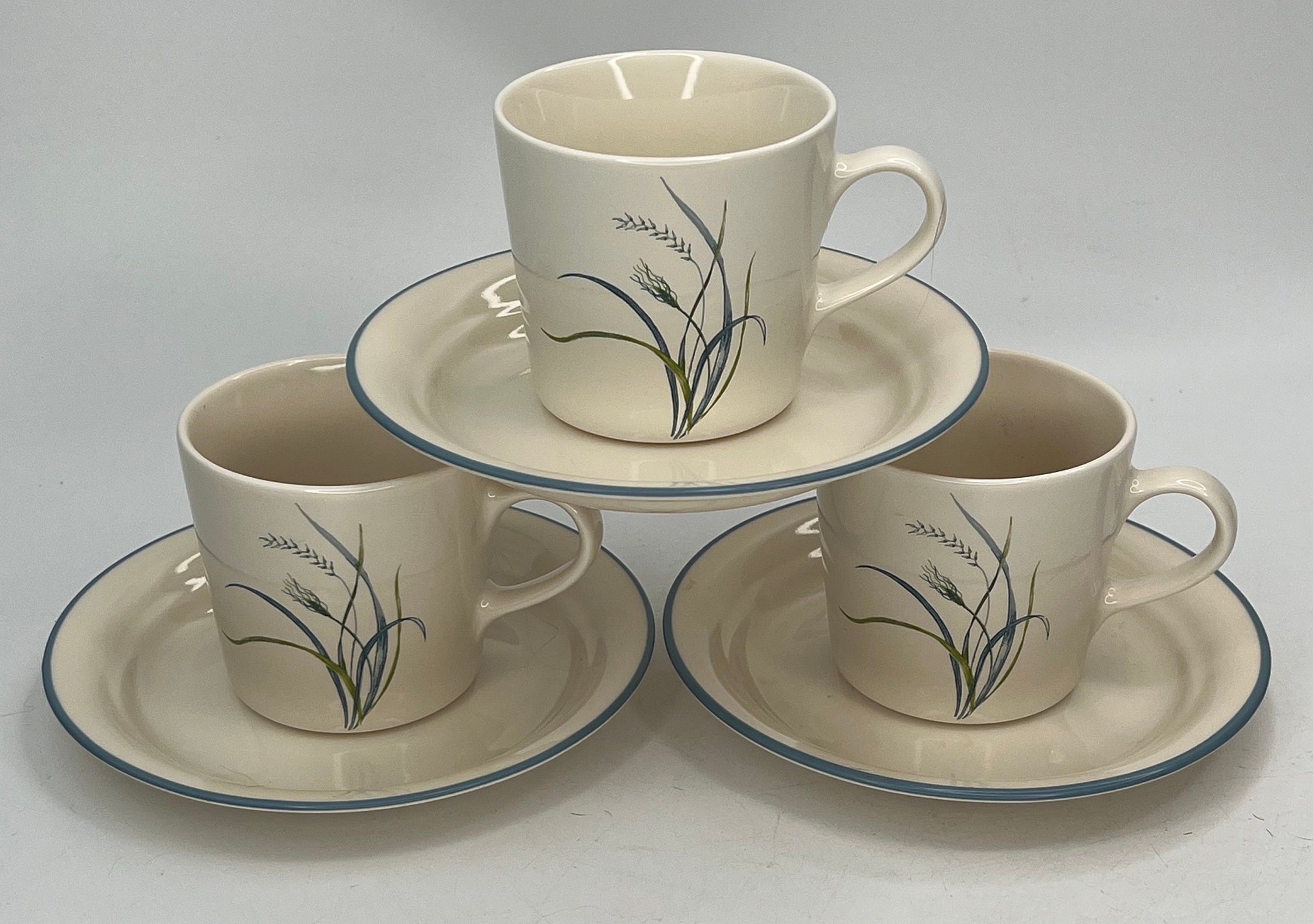 Corelle Coastal Breeze Cups and Saucers Set of 3 Etsy