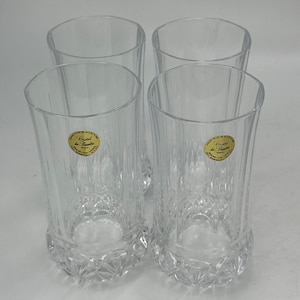 Cristal De Flandre Fascination 12 oz glasses 24% Lead Crystal  France Set of 4