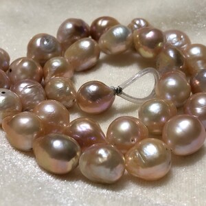 Unique  Baroque Freshwater Pearl Natural Pink Color 10.5-12.5 MM Pearl String