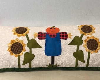 Fall Applique/Quilted Bench Pillow - 16x38