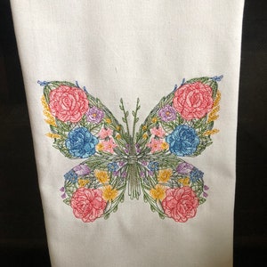 Embroidered Kitchen Towel - Butterfly