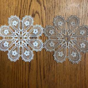 Lace Doily - approx. 7 in diameter - White or Ecru or Lime Green