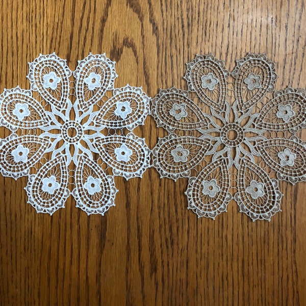 Lace Doily - approx. 7 in diameter - White or Ecru