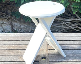 Vintage Adrian Reed Suzy Stool Princes Design Works White Folding Stool 1980s