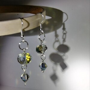 Iridescent Bead Drop Earrings