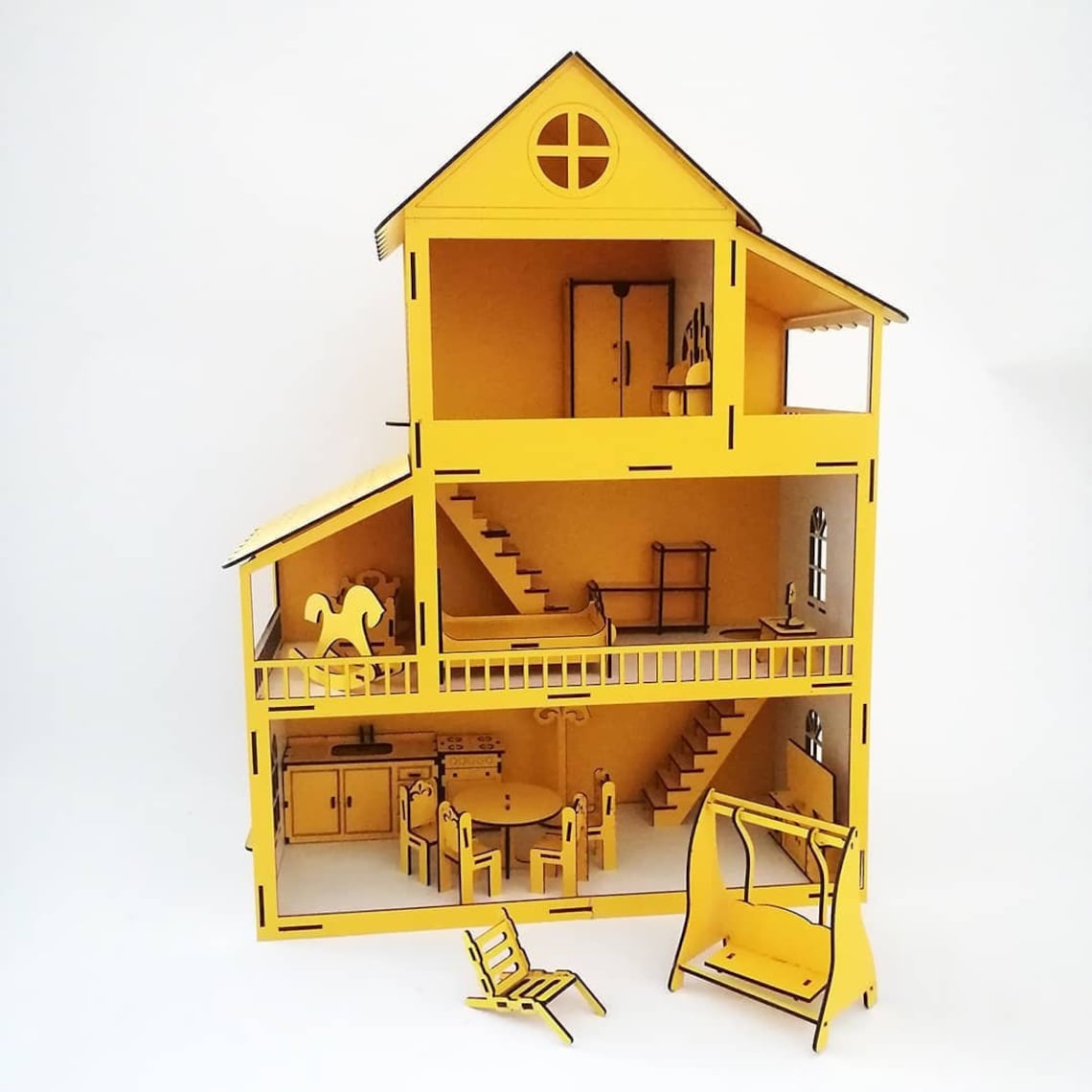 Toy House For Kids House For Child Wooden Dollhouse Kid Etsy