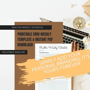 Horario semanal EDITABLE / Plantilla Canva / Plantilla de horario semanal personalizable / Planificador diario de agentes inmobiliarios / Planificador semanal de bienes raíces