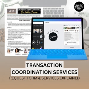 Transaction Coordinator Services | Real Estate Admin Services Template | Team Transaction Coordinator Form | Canva Template + Bonus Content