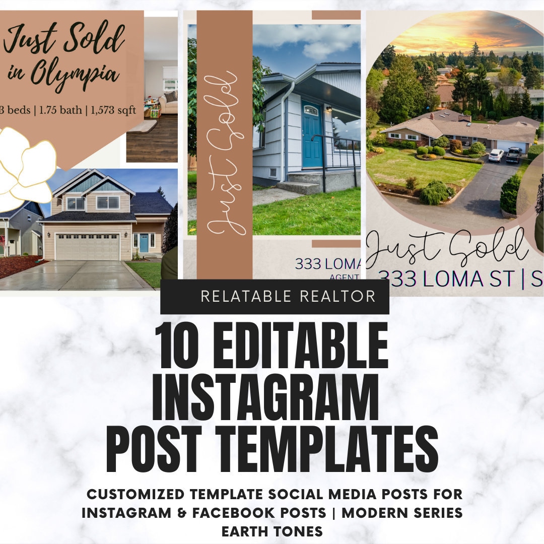Just Sold Social Media Posts | Real Estate Social Media Templates ...