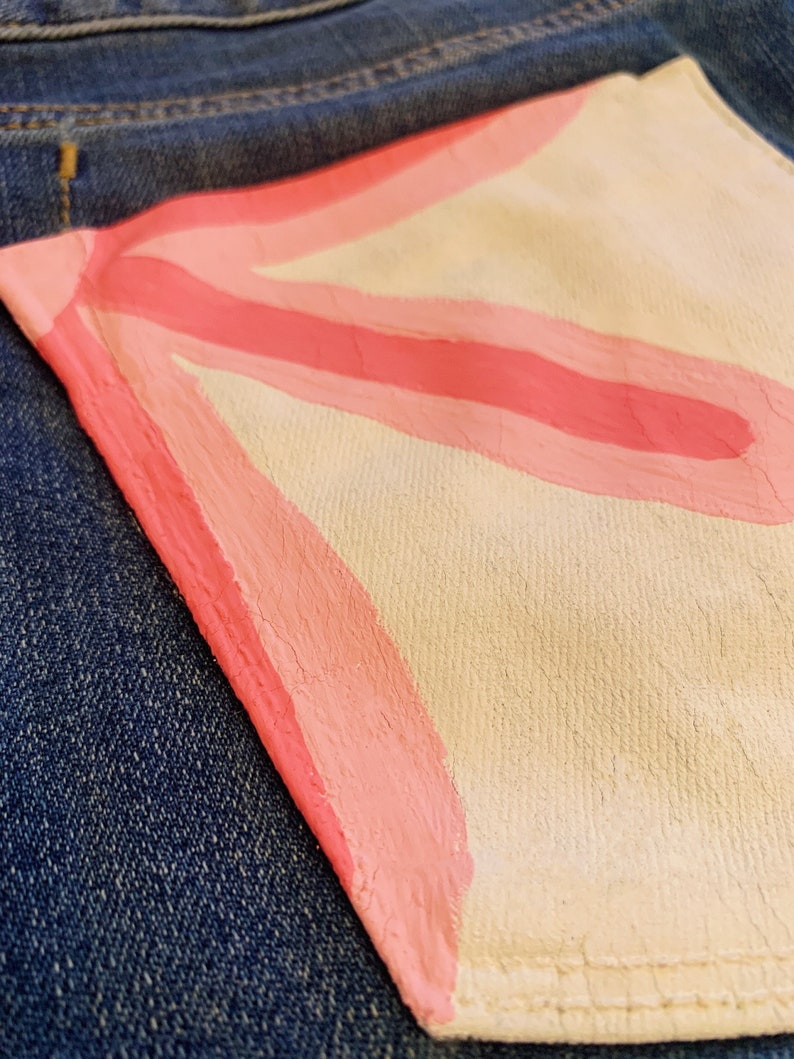 Hand Painted Jeans Floral Design