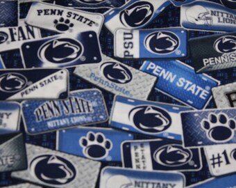 Penn State Cotton Fabric Material 1/4 Yard 9" x 43" We Are Penn State Blue Background Perfect for Face Masks or Crafts