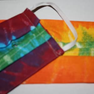 Tye Dye Face Mask Adult Size Washable Filter Pocket 2-Layers Orange Green Blue Red Yellow USA