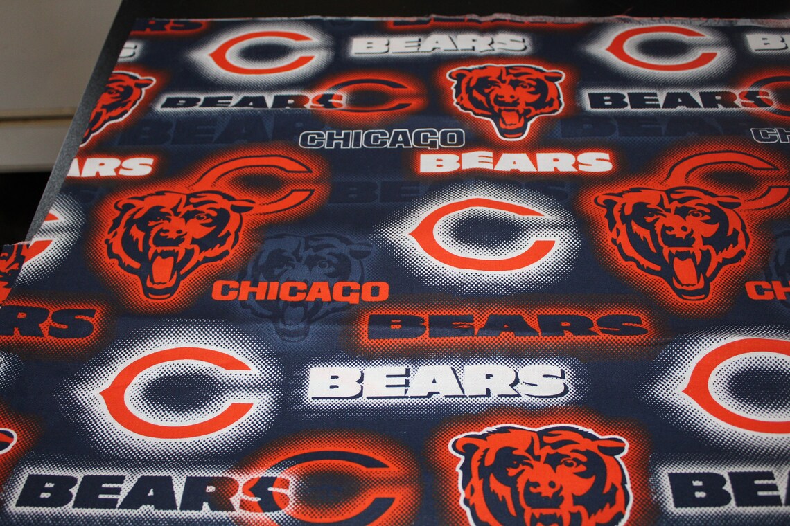 Chicago Bears Cotton Fabric Material 1 Yard 36 X Etsy
