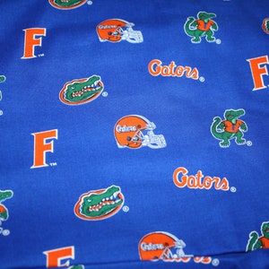 Florida Gators Cotton Fabric Material 1/4 Yard 9&quot; x 44&quot; Perfect for Face Masks