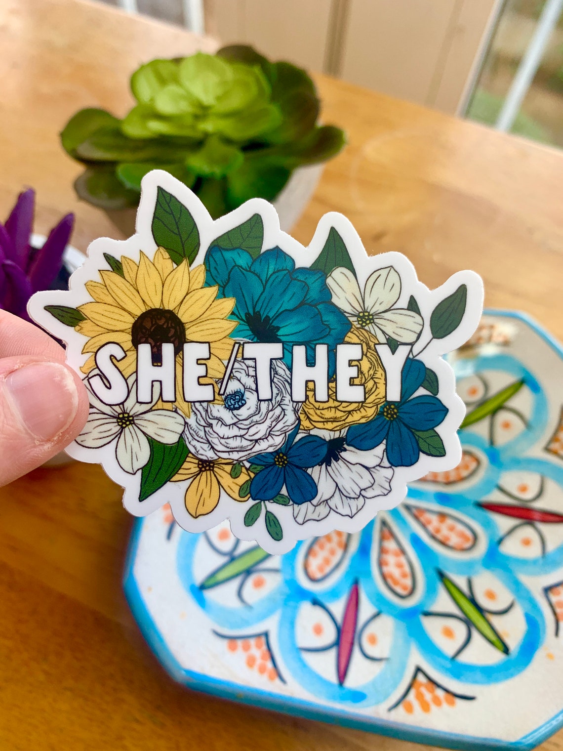 She/they Pronoun Sticker Pronoun Sticker She/they Sticker - Etsy