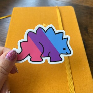 Bi Pride Dino Sticker | Dinosaur Sticker | Bisexual Pride Sticker | Pride Sticker | Laptop Sticker