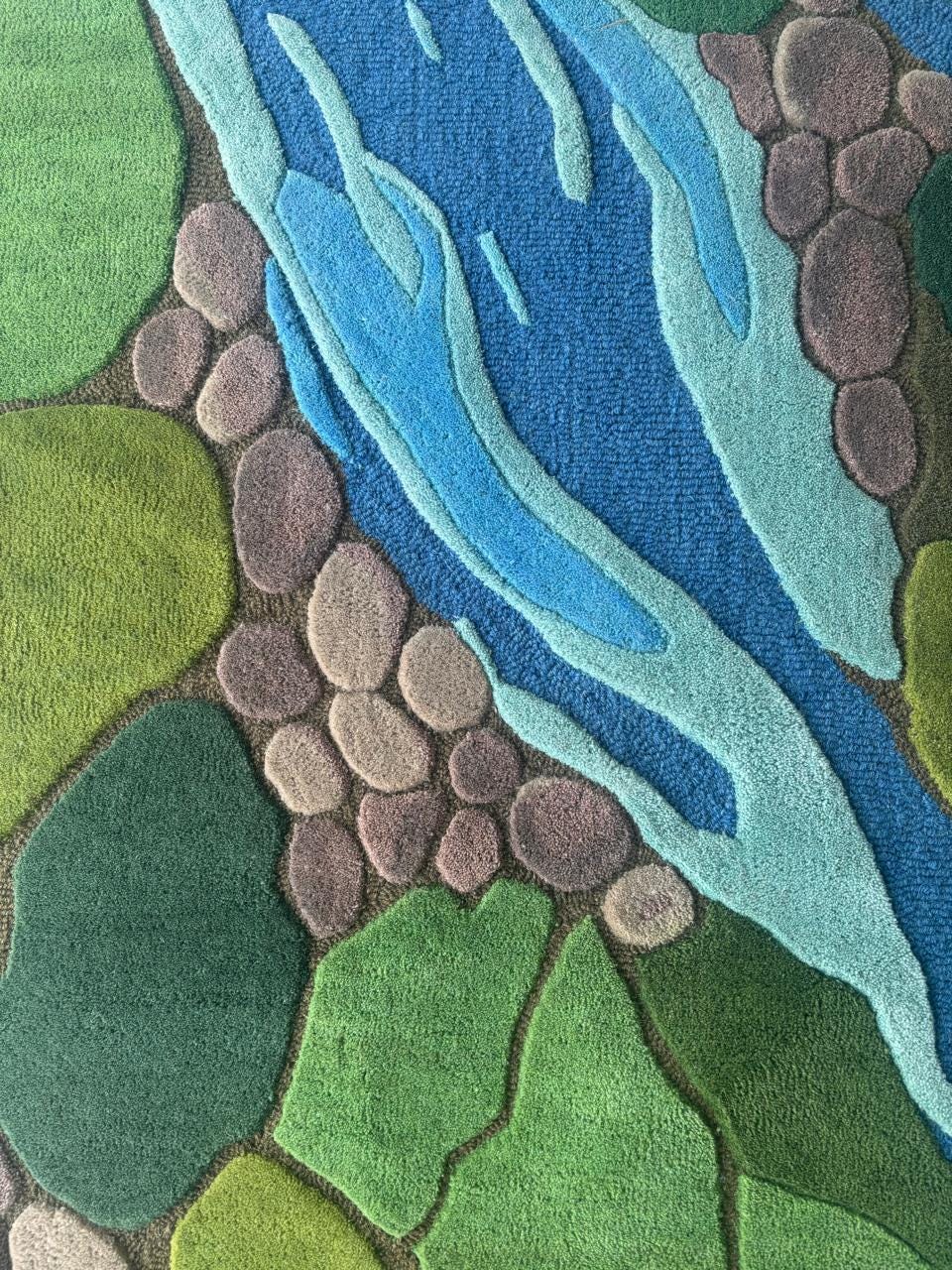 Hand Tufted Moss River Rug – Organic Wool Area Rug With 3D Forest Vibe ...
