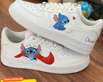 Stitch Inspired Air Force 1 - Etsy UK