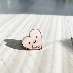 Cute Heart Bestie Valentine BFF Best Friend Enamel Pin