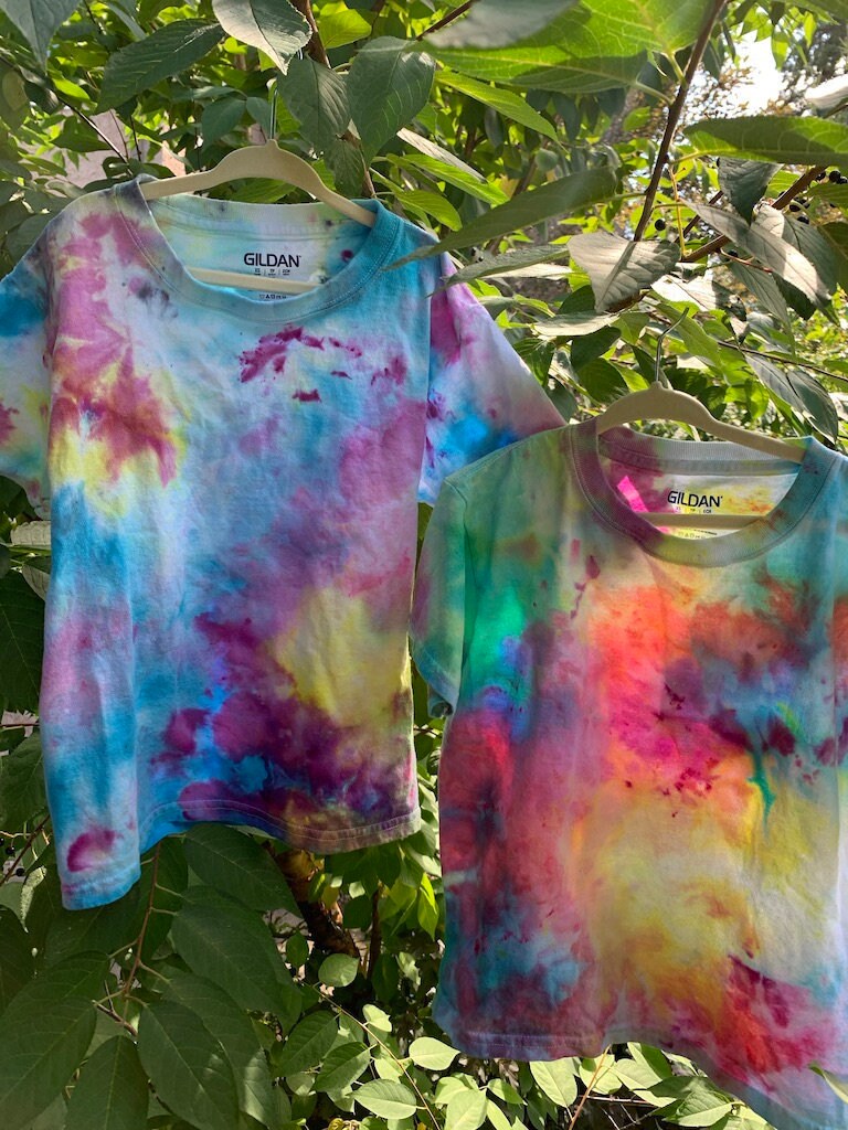 Kids Rainbow Tie Dye / Youth Tshirt / Cotton Tee / Hand Dyed Etsy UK