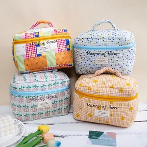 Personalised Quilted Cotton Wash Bag,Toiletry Bag | Handmade ,Makeup Bag, Birthday Gift, Large Wash Bag For Women, Block Printed, Travel Bag