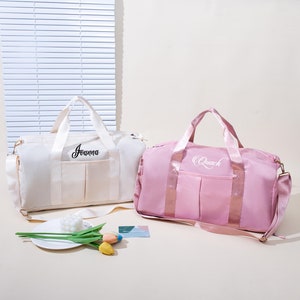 Personalized Name Duffel Bag, Mothers Day Gifts, Cute Overnight Bag for Her, Custom Weekender Bag, Travel Bag, Initial Gym Bag, Hospital Bag