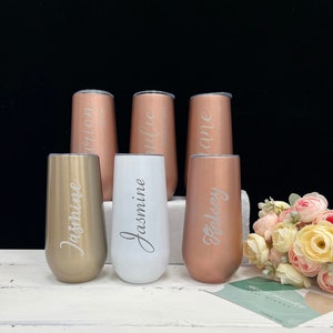 Champagne Tumbler Personalized,Custom Champagne Flutes,Wine Tumbler,Insulated Champagne Cup,Bridesmaid Proposal Tumbler, Bridesmaid Gift