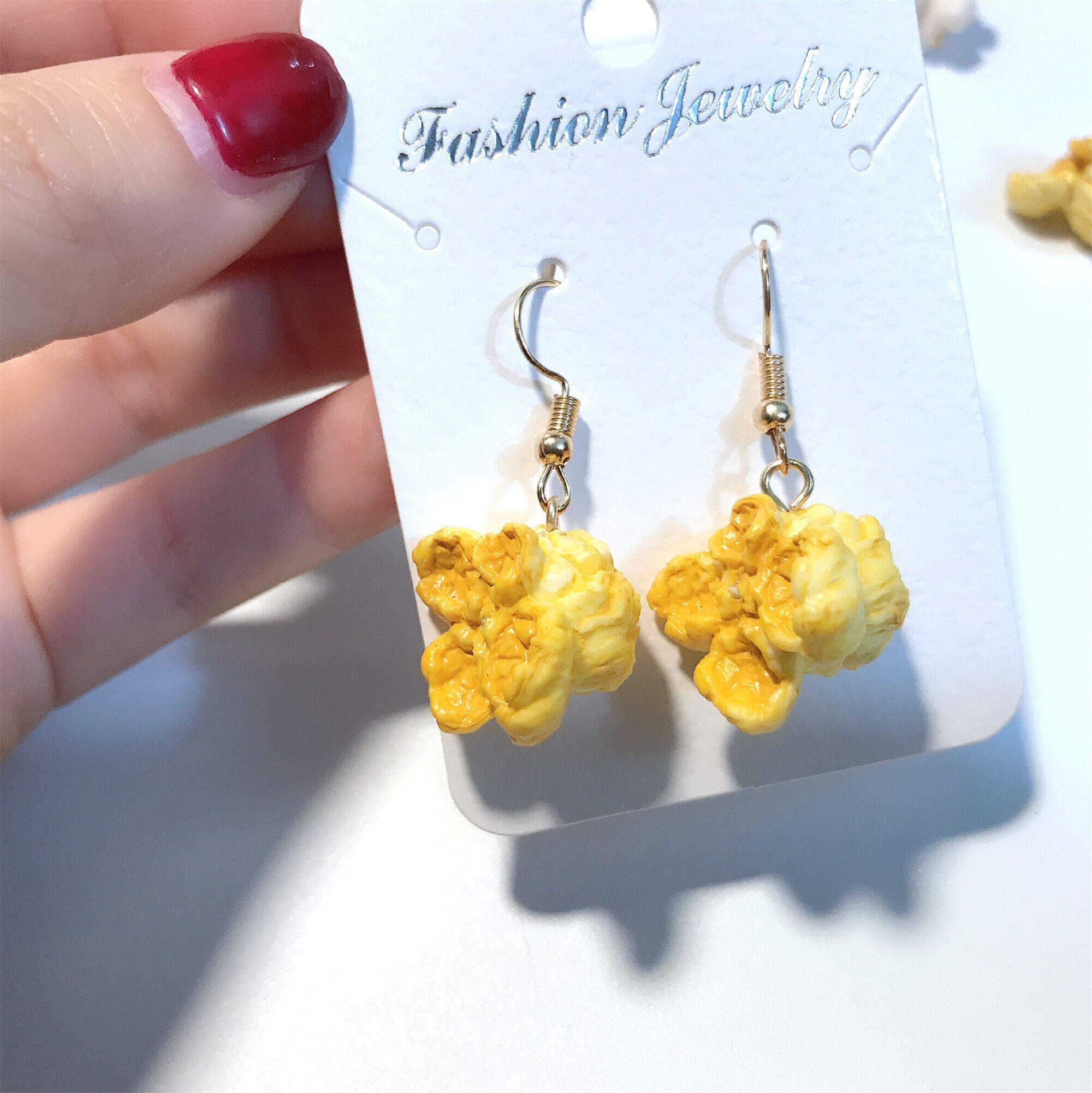 Popcorn earringsfood earringsFun personality earrings Etsy