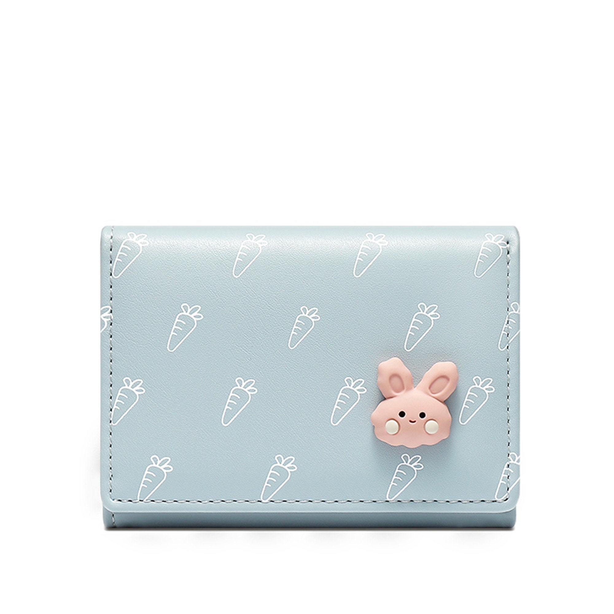 Cute Women's Carrot & Rabbit Pattern Coin Purse Short Wallet Card Holder