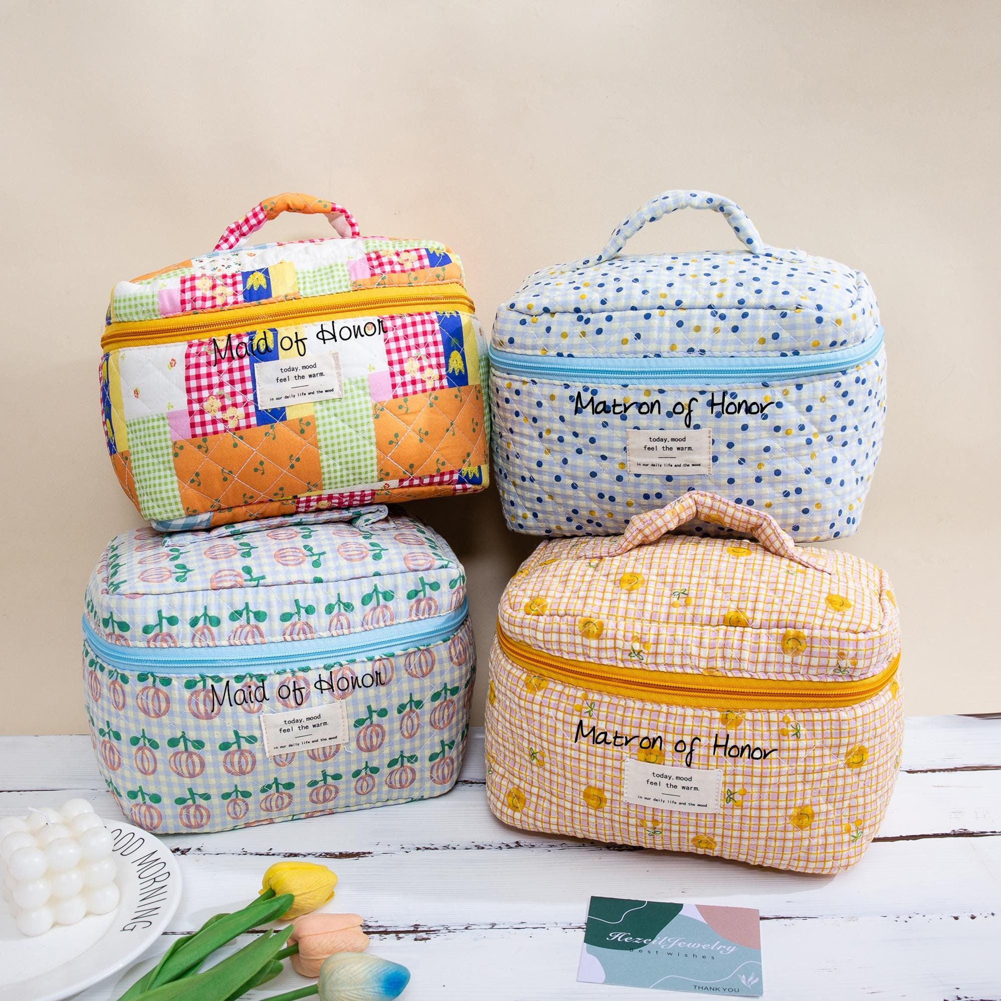 Personalised Quilted Cotton Wash Bag,Toiletry Bag Handmade ,Makeup Bag,  Birthday Gift, Large Wash Bag For Women, Block Printed, Travel Bag